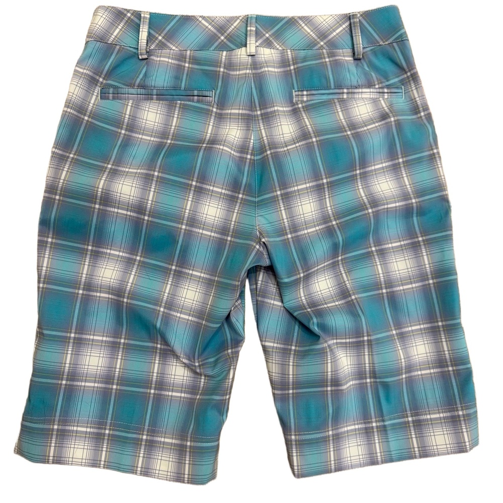 NWOT Puma Shorts Womens 4 Plaid Pattern Side Pockets‎ Embroidered Active Golf - Picture 2 of 8